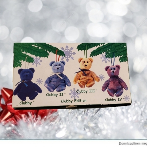 𝅺ty Jingle Beanie Babies - Set of 4 Clubby Bears - Picture 2 of 3